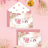 SolarGlory 50 Pack Set Pink Baby Shower Thank You Cards with Envelopes & Stickers for Girl, Floral Design Girl Thank
