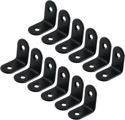 MY MIRONEY 12 Pcs Shelf Bracket Black L Brackets Stainless Steel L