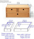 Kirigen Natural Wooden Desktop Organizer - Office Supplies Filing Tidy Storage Shelf with 3 Drawers (NA, 2-Layer & 3