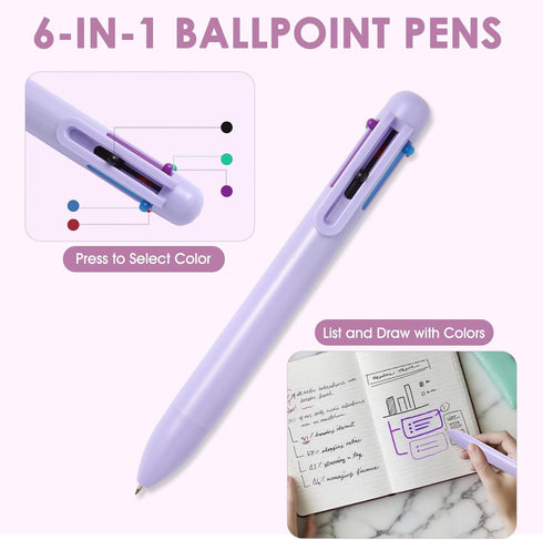 GUGUKUKU 56PCS Set 0.7mm 0.5-0.7mm, Aesthetic School Supplies Cute Stationary with Large Pencil Case, Stylus Ballpoint