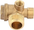 Air Compressor Check Valve, 3-Way Brass Male Threaded Air Compressor Check Valve Tube