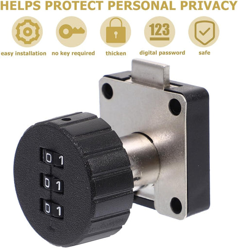 2pcs Kisangel Combination Cabinet Drawer Locks Proofing Password Lock for File Cabinets Bedside Tables Home Safety