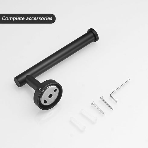 Leyden Matte Black Toilet Paper Holder and Hand Towel Holder, 2 Pieces Bathroom Hardware Accessories Set, SUS304