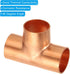 PATIKIL 1 Inch ID Tee Copper Fitting, 1 Pack 3 Way Welding Joint Pressure Pipe Fitting for HVAC