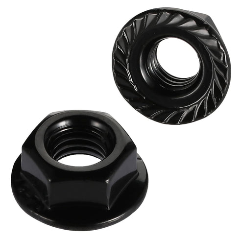 MewuDecor 5/16-18 Serrated Flange Hex Lock Nuts, Stainless Steel 18-8 (304), Black Oxide,