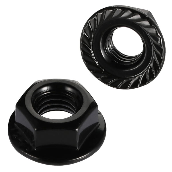 MewuDecor 5/16-18 Serrated Flange Hex Lock Nuts, Stainless Steel 18-8 (304), Black Oxide,