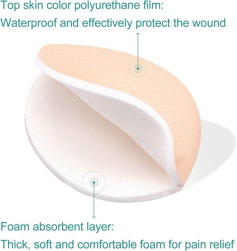 5.5 4 Pack 5 Dimora Heel Foam Dressing, Non-Adhesive Hydrophilic Pads, Highly Absorbent x in of Waterproof Dressing