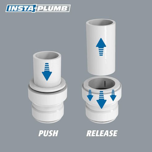 Keeney Insta-Plumb 1-1/2 in. Push Fit to Connect Marvel Trap Adapter, White