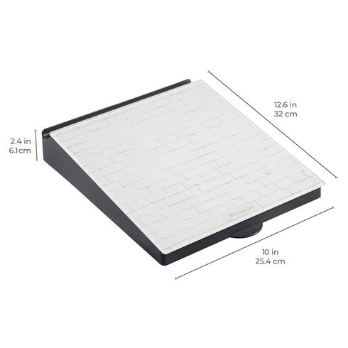 ECR4Kids MessageStor Dry-Erase Glass Board - Memo Station Desk Organizer, White Brick for Office Use