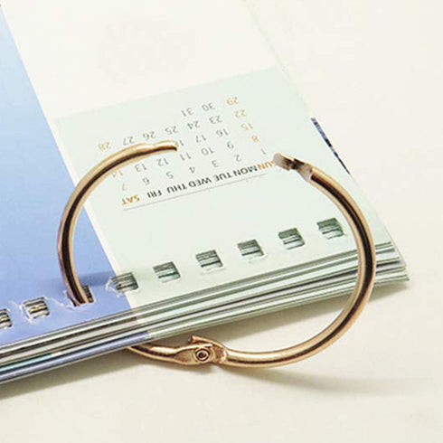 XMHF 50pcs 1-Inch Book Rings, Metal Loose Leaf Binder Ring Clips for Notebook, Diary, Photo Album DIY Planner