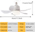 WUTGHUI Dimmable Bulb 3000K-6000K 3-Color E26/E27 Socket Fan Light with Remote Control, LED Fan Lighting, Base Socket
