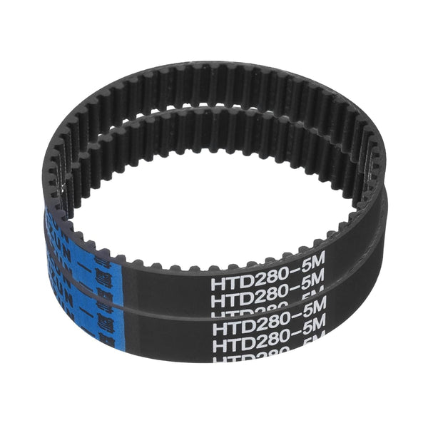 uxcell 2pcs HTD-5M Rubber Timing Belt: 56 Teeth, 280mm Pitch Length, 15mm Width, 3.6mm Height