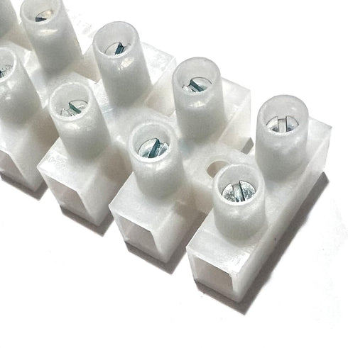 (5 Pack) 12 Position / 24 Contact Terminal Block Barrier Strip, Dual Row with Screw Connector 30 Amp