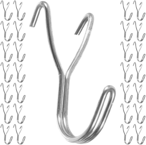 Homoyoyo 50pcs Small Metal Pegboard Hooks J Shaped Utility Hooks for Kitchen