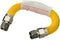 GUHD-ZD38-24C Gas Line Hose 1/2'' O.D. x 24'' Length - Yellow Coated Stainless Steel Flexible Connector