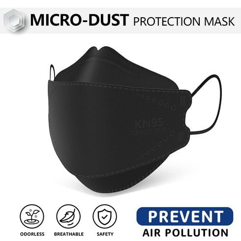 KN95 100 Pack, KN95 LEVENIS Face Masks Breathable Comfortable and Disposable Mask, Black