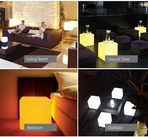 EONLYX 16RGB (20x20x20cm) Cube Night Light, Night Light Mood Light Cube Lamp USB Rechargeable Bedside Lamp for Baby