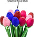 Maydahui 24PCS Colorful Rose Flower Ballpoint Pens Novelty Floral Retractable Metal Pens 4 Colors Black Ink for Office