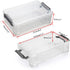BTSKY 4 Pack Extra Large Capacity Plastic Pencil Box, Stackable Translucent Clear Storage Organizer for Office Supplies