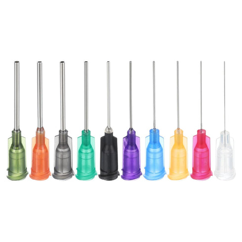 PATIKIL 10Pcs Dispensing Needle Tips - Stainless Steel and Plastic Glue Needle Tube Blunt Tips