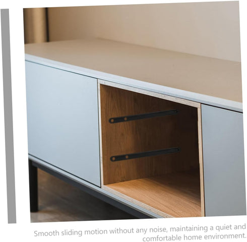 2pcs DOITOOL Side Mount Drawer Guide Rail with Wheels Smooth Sliding Track for Cabinet Wardrobe Bedside Table