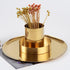 MEI YI TIAN Gold Pen Holder, Glossy Stainless Steel Pencil Cup for Home Office Desk Organizers