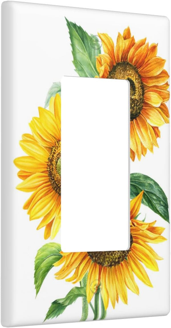 Pznen Bouquet of Yellow Flowers Single Rocker Switch Plate Watercolor Sunflowers Decorator Rocker