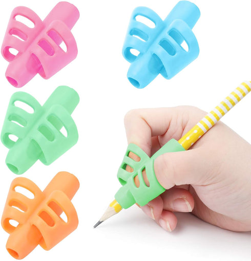 BUSHIBU Pencil Grips for Kids Handwriting, 4 Pcs Toddler Grippers, Pen Trainer for Beginners