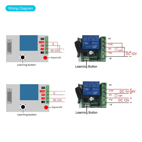 12V 1CH 433Mhz Light,Solonoid(2 QIACHIP DC RF Wireless Relay Remote Control Momentary Toggle Delay Switch Transmitter