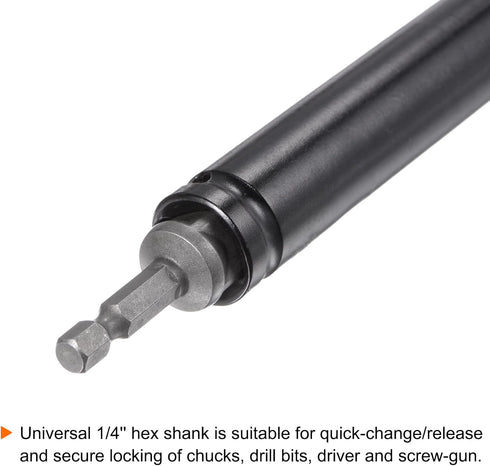 2pcs Extra Long Hollow Socket, 12mm x 200mm Deep Well Impact Nut Driver with Quick-Change Hex Shank