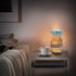 Summer Sunset Bedside Lamp Starfish Shells Beach Table Lamp for Bedroom LED Nightstand Lamp Shade USB Ports Wood Base