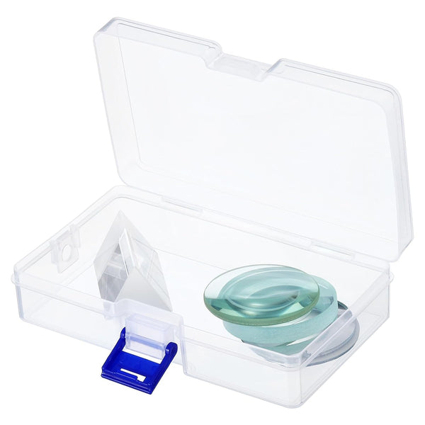 PATIKIL Optical Lens Set, 5 Pcs Double Convex Lens, Double Concave Lens, Prism Lens, Convex Mirror for Physics