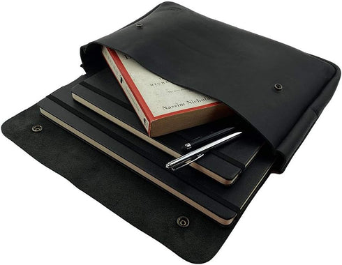 Hide & Drink Vintage Folder Document Holder, A5 Binder, Full Grain Leather, Handmade File Case, Envelope Portfolio