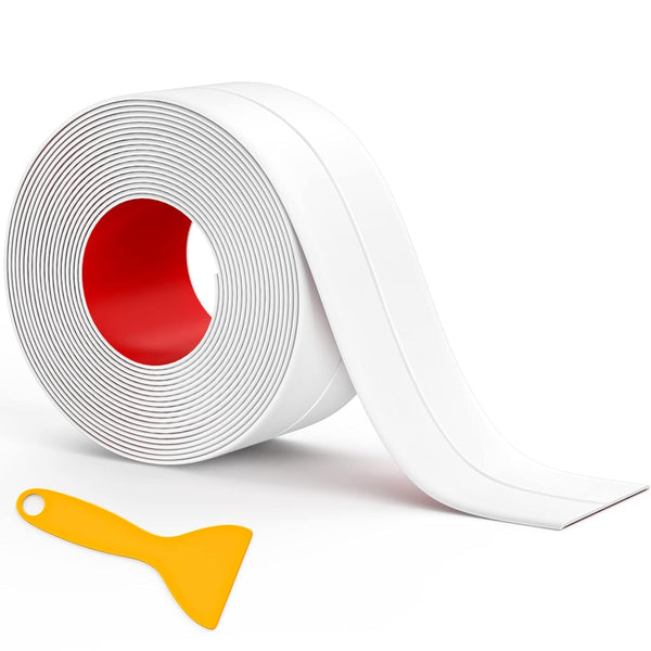 Caulk Tape, 1 Roll Self Adhesive Waterproof Strip, Caulking Sealant Tape for Kitchen, Bathroom, Sink, Shower (1.5" x