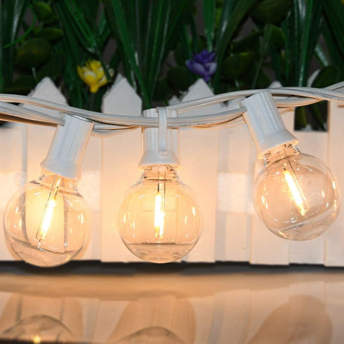 50Ft 22 G40 Bulbs(2 GOOTHY LED Outdoor String Lights with LED Shatterproof Globe Spare), Connectable Hanging Outdoor