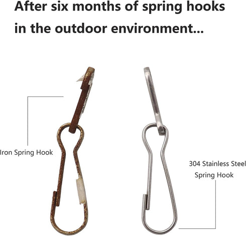 LYECUN 100 Pcs 304 Stainless Steel Spring Snap Hooks, Small Spring Clips for ID Card, Key Chain, 1 Inch (25mm)