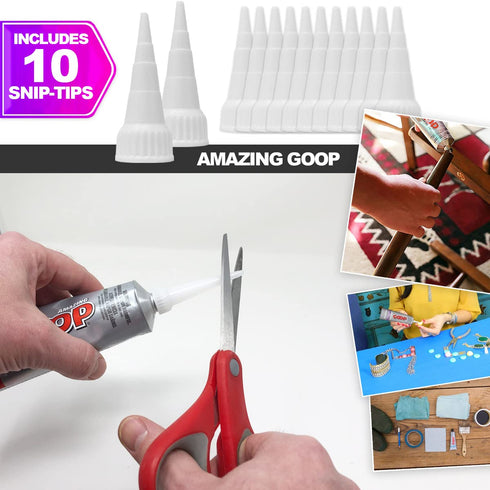 Amazing Goop All Purpose Glue, 3.7oz Clear, Bundle with 10 Snip Tip Applicators and 5 Spreader Tools