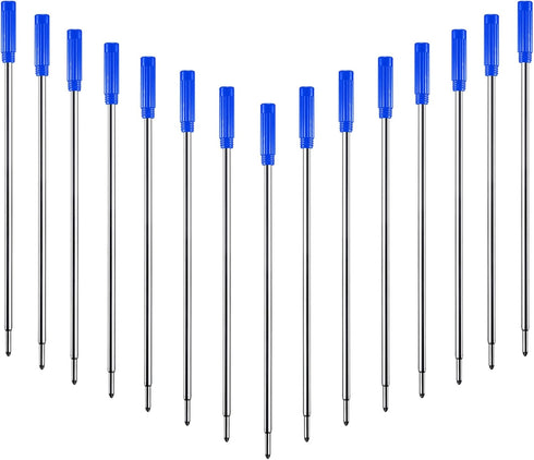DunBong Blue Ink Refill Pack of 5, Replaceable Ballpoint Pen Refills, Medium Point Metal Refill