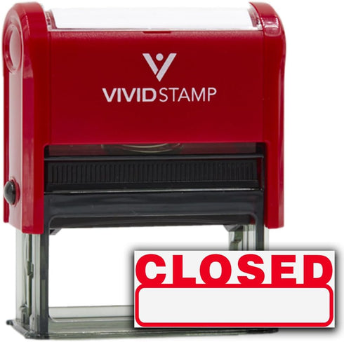 Basic Closed Self Inking Rubber Stamp, Large, Red Ink