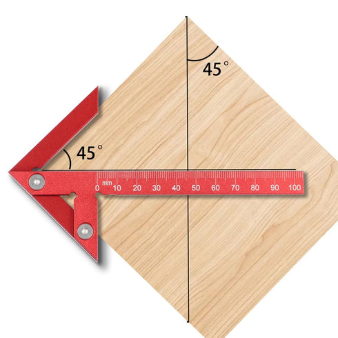 Aluminum Alloy Center Positioning Ruler, Multi-Function High-Precision Metric Measuring Tool for Right Angles