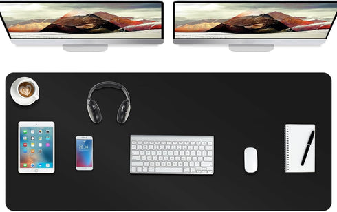 Boutilon Leather Desk Pad Protector,Non-Slip Mouse Pad,Laptop Desk Pad,Office Mouse Mat,Waterproof Leather Desk