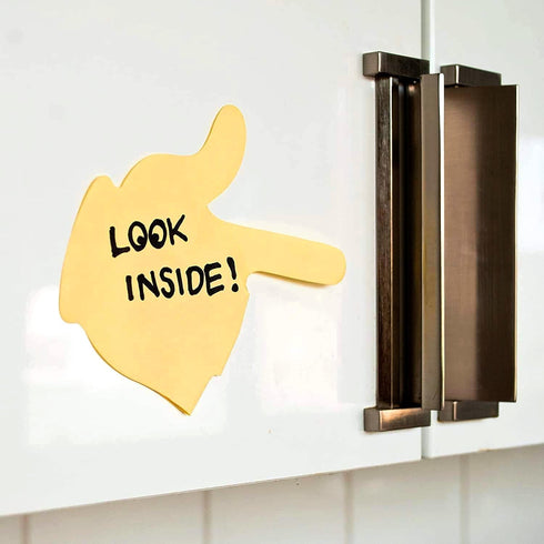 Yellow Fold Write Handy Notes, Hand Shaped Sticky Notes, 90 Sheets