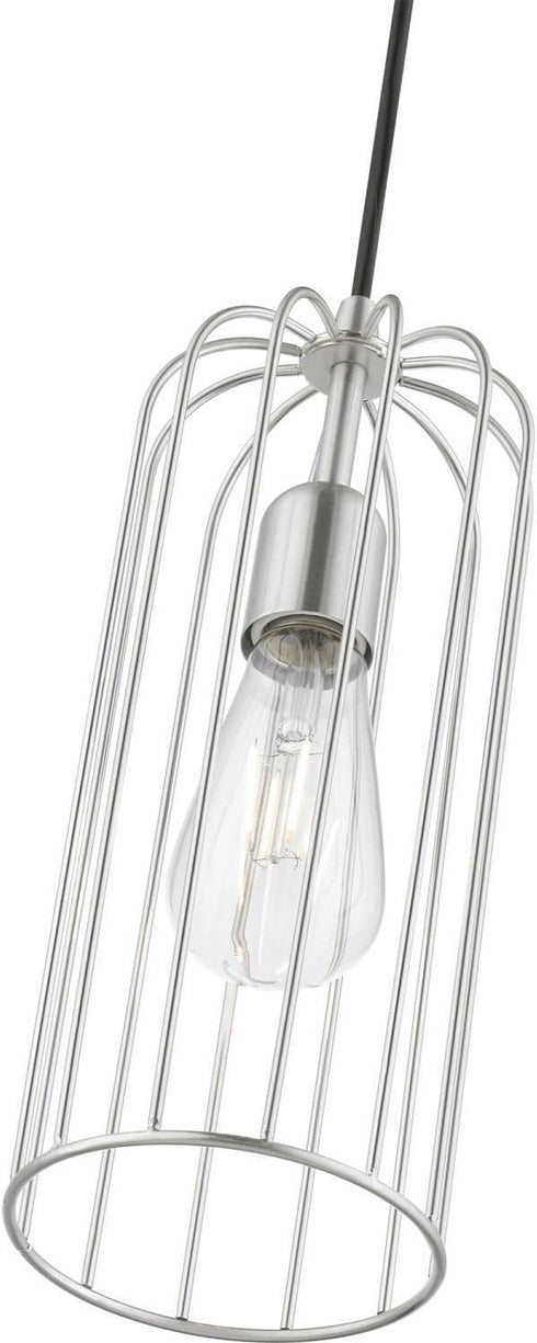 1 (49713-91) Livex Lighting Glenbrook Light Pendant in Brushed Nickel