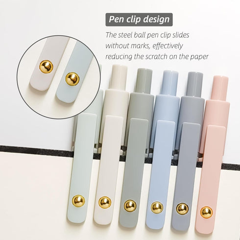 Gel Pens, 6 Pcs 0.5mm Fine Point - Smooth Writing Cute Pens, High-End Series Black Ink Pens for Journaling, Note