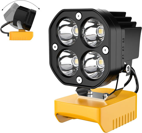 Azocek LED Work Light Compatible with Dewalt 20V Battery, 40W 6000LM Flashlight,