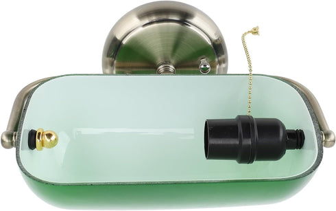Asixxsix Vintage Wall Sconces with Bankers Lamp Shade, Indoor sconces Wall Lighting with Retro Pull Chain Switch, Green