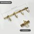 WINCASE Brass Towel Hook Rack - Brushed Brass Wall Hook Rack with 4 Hooks, Antique Brass Rustic Wall Mounted