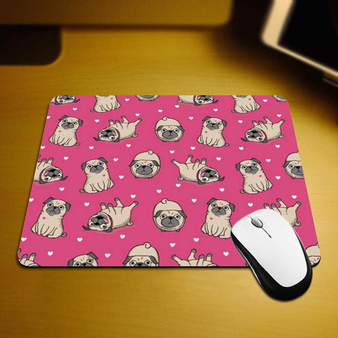 Cute Pug Dog Gaming Mouse Pad - Non-Slip Rubber Mouse Pad for Computers, Personalized for Home Office