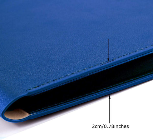 Enyuwlcm PU Leather A4 Document Holder, Waterproof Portfolio Envelope Case with Invisible Magnetic Closure (Blue)