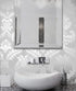 8359 Silver Damask Peel and Stick Wallpaper 17.7 in 9.8ft Removable Self Adhesive Contact Paper Vinyl Film for Furniture Renovation and Home Decoration by JZHOME